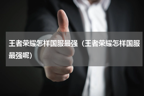 王者荣耀怎样国服最强（王者荣耀怎样国服最强呢）
